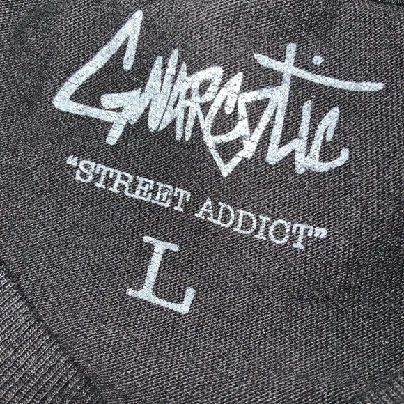 Gnarcotic Street Addict Lil Gnar Knife Tattoo Skull Skate Graphic T-Shirt - Picture 6 of 8